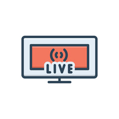 Color illustration icon for streaming