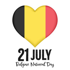 21 July Belgian National Day. Banner with grunge brush. Flag of Belgium, national tricolor in original colors. Independence Day.