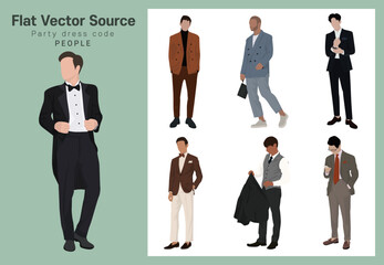 Illustrated by a person in a formal tailcoat