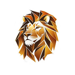 Lion head crystal effect with isolated background (created with generative AI)
