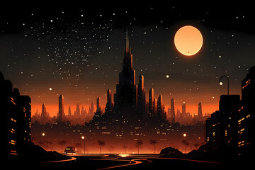 night city landscape "Ai generative"