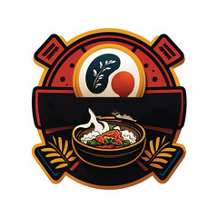 korean food logo with isolated background (created with generative AI)