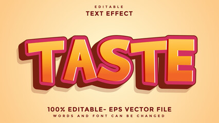 3d Gradient Word Taste Editable Text Effect Design Template, Effect Saved In Graphic Style