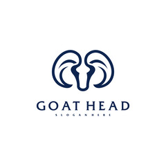 Goat Head logo template, Creative Goat logo design vector