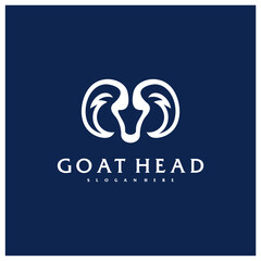 Goat Head logo template, Creative Goat logo design vector