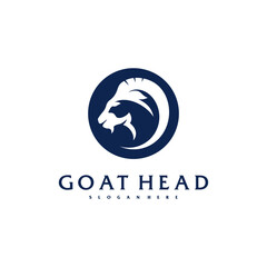 Goat Head logo template, Creative Goat logo design vector