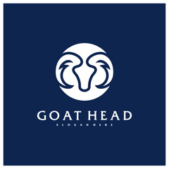 Goat Head logo template, Creative Goat logo design vector