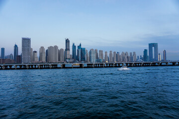 Fototapeta premium Dubai Marina in Dubai, UAE. View of the skyscrapers and the canal
