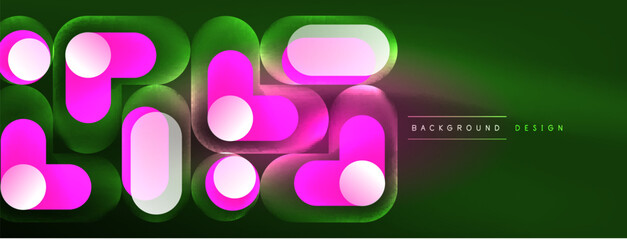 Neon circle abstract background. Template for wallpaper, banner, presentation, background