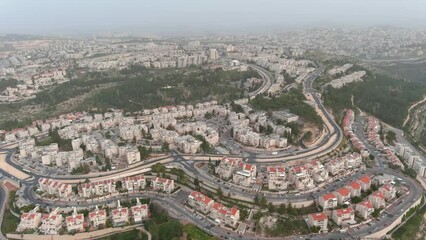 Gilo settlement neighborhood Aerial view, jerusalem,

Israeli settlement in south-western East Jerusalem, Drone view, Israel 2023 

