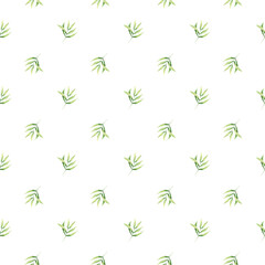 Green leaves on a white background. Bamboo leaves. Watercolor botanical seamless pattern. For textiles, packaging, wallpaper, postcards.