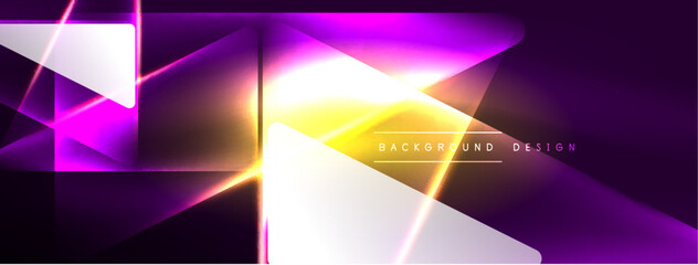Vibrant Geometric Neon Shiny Line Background. A Bold and Stunning Display of Shapes, Lines, Colors, and Glow, Perfect for Futuristic Modern Designs, Hi-tech Presentations, Technology Web Pages