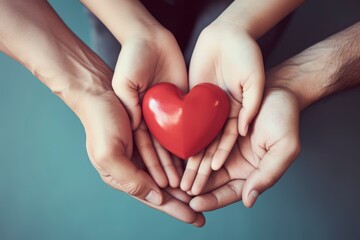 Hands holding a heart symbol Generative AI