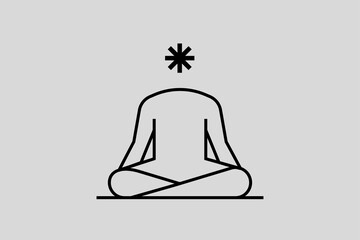 Simple nirvana and yoga vector icon illustration in a flat style for website, mobile app, banner, ui ux, web design, business, marketing, landing, infographics, mockup,development	
