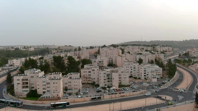 Gilo settlement neighborhood drone view, jerusalem, Israel

Israeli Gilo settlement in south-western East Jerusalem, Drone view, Israel 2023 
