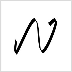 Letter N Line icon black color. Vector Illustration for Icon, Symbol, Logo etc
