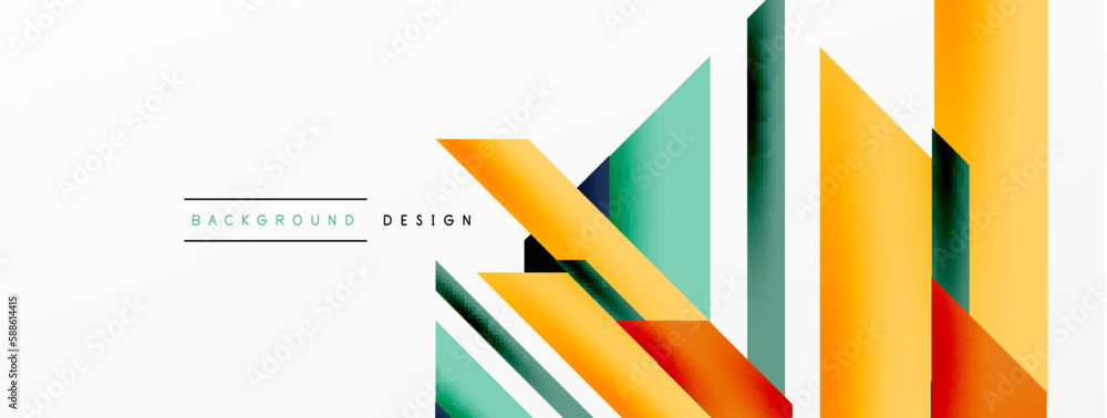 Aufkleber minimal geometric abstract background. dynamic 3d lines composition. trendy techno business template