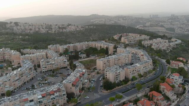 Gilo settlement drone view, Israel

Israeli settlement in south-western East Jerusalem, Drone view, Israel 2023 
