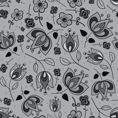 Seamless pattern with beautiful flowers. Vector file for designs.