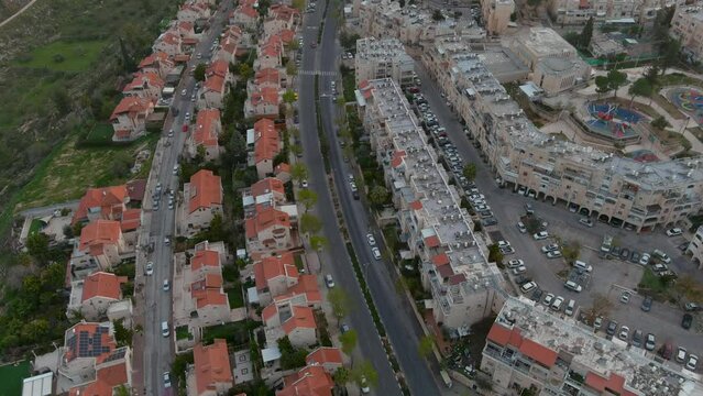 Aerial view over Gilo settlement, Israel,2023

Israeli settlement in south-western East Jerusalem, Drone view, Israel 2023 
