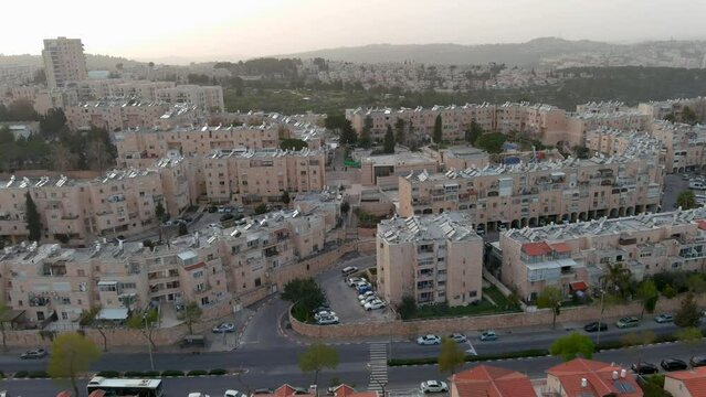 Drone view over Gilo neighborhood, Israel,2023

Israeli settlement in south-western East Jerusalem, Drone view, Israel 2023 
