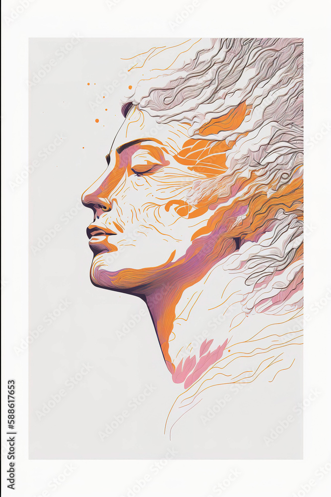Poster abstract portrait illustration digital art face person poster background artwork minimal expressioni