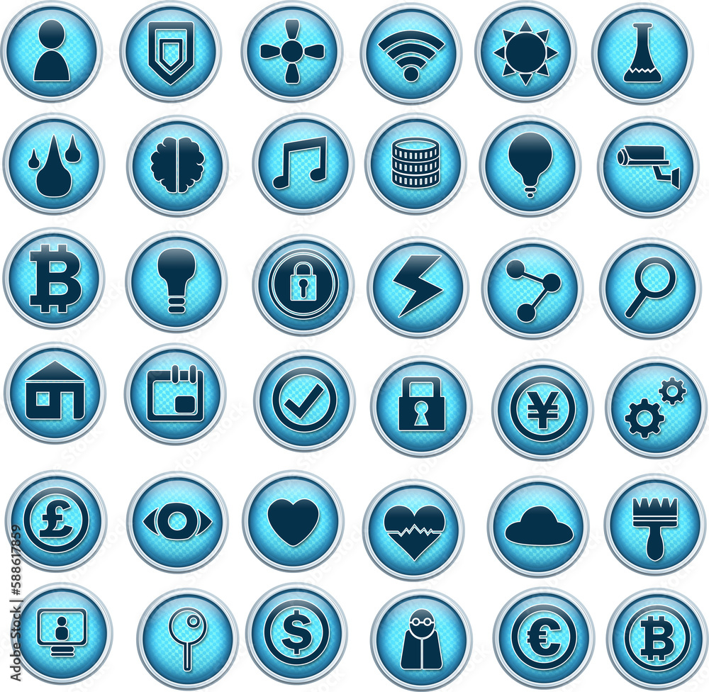 Poster vector set of different icons