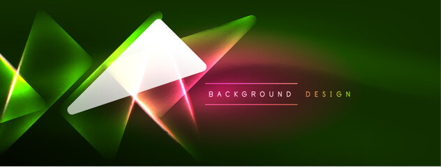 Vibrant Geometric Neon Shiny Line Background. A Bold and Stunning Display of Shapes, Lines, Colors, and Glow, Perfect for Futuristic Modern Designs, Hi-tech Presentations, Technology Web Pages