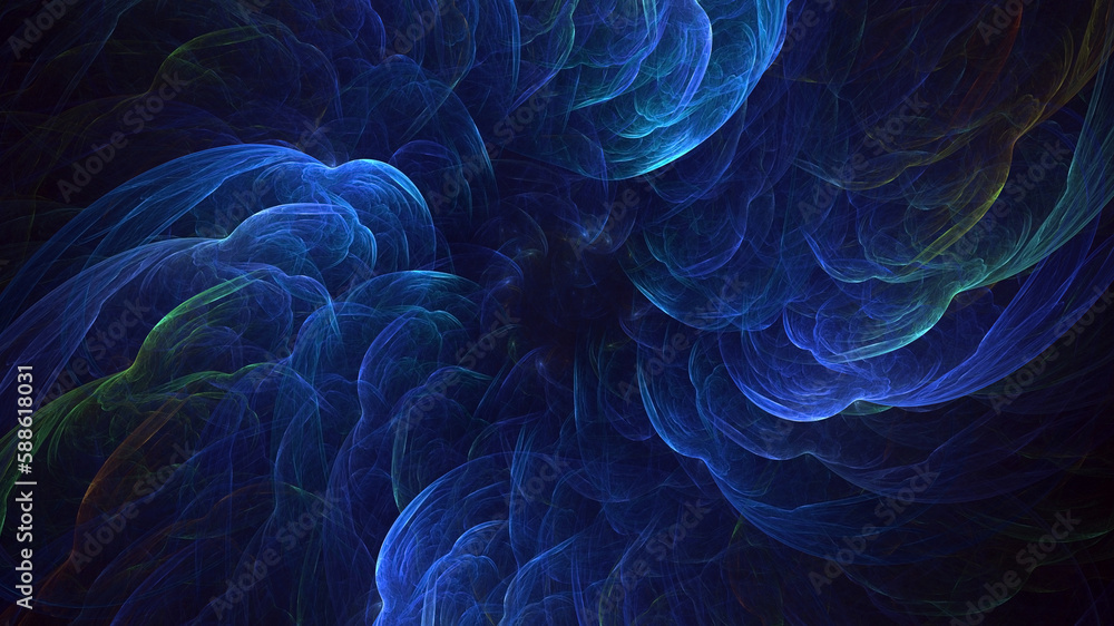 Poster 3d rendering abstract fractal light background