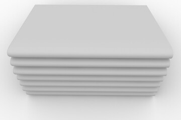 Blank paper stack against white background