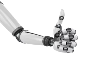 Rolgordijnen Shiny robotic hand with thumbs up © vectorfusionart