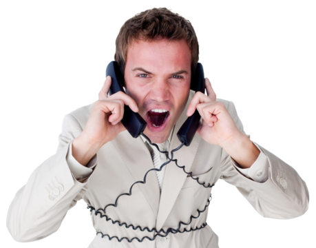 Confident businessman having a phone call - Powered by Adobe