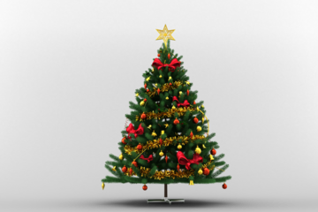 Decorative Christmas tree against gray background
