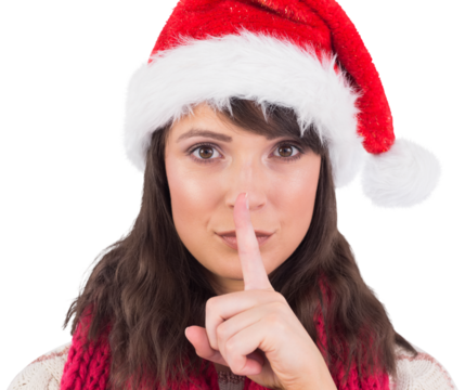 Portrait of a brunette keeping a secret - Powered by Adobe