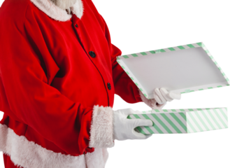 Santa Claus opening gift box
