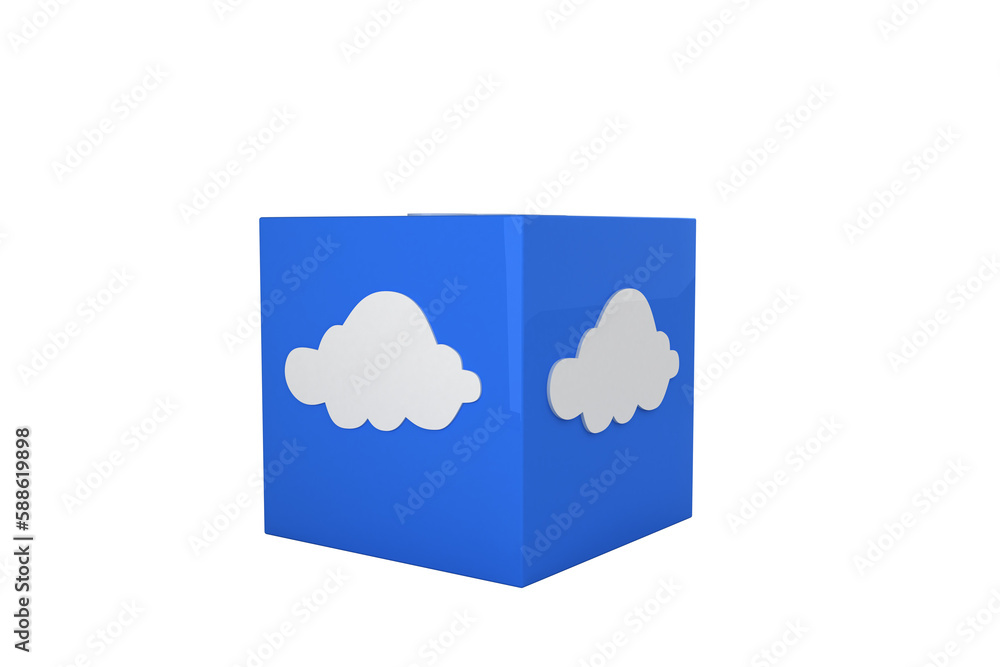 Poster digital generated image of cloud app cube