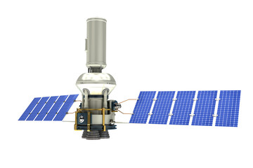 Vector image ofÂ 3d modern solar power satellite 