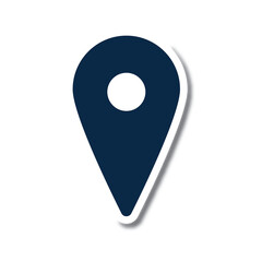 Digitally generated image of map pointer icon in blue color