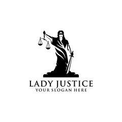 lady justice law logo design inspirations. 