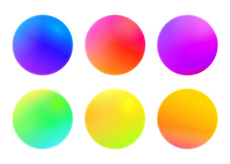Set of 6 beautiful gradient circle decorative backgrounds