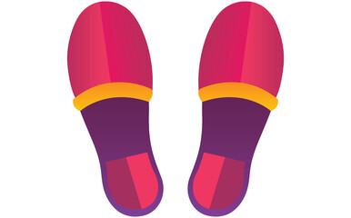 Colorful footwear on white background
