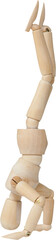 Wooden 3d figurine performing headstand