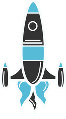 Digitally generated image on space rocket