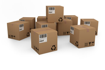 Fototapeta premium Group of composite cardboard boxes