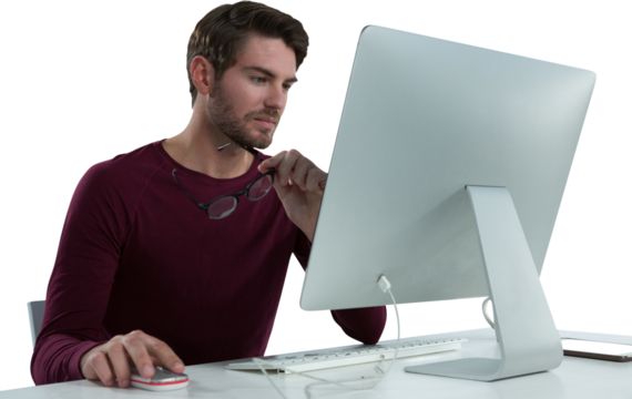 Man using computer