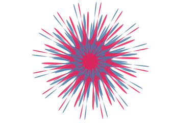 Obraz premium Red and blue fireworks