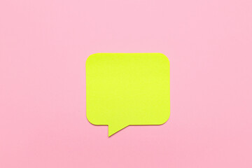 Blank speech bubble on pink background