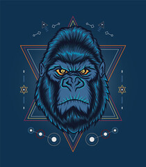 vector illustration of gorilla mascot