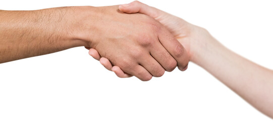 Man and woman doing handshake