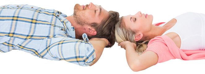 Attractive young couple sleeping peacefully
